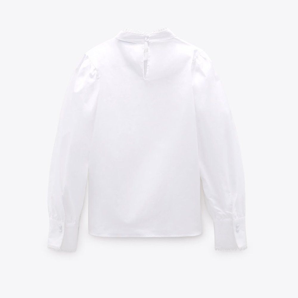 ZARA WAVY POPLIN TOP NEW - Picture 4 of 4